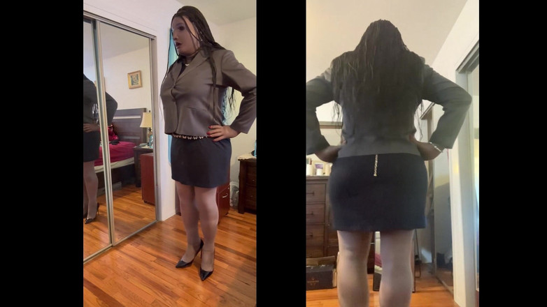 Deanna Doll: Svart brud Danae i Bossy Affärsklänning