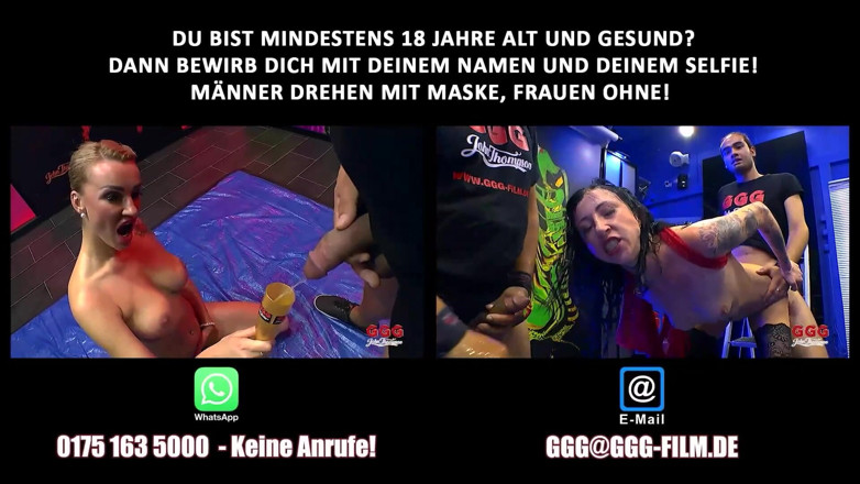 DEUTSCHLAN PORNO XXX: Blonde & Tattooed Slut in Ggg Bukkake Piss & Cum Orgy