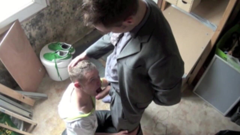 Crunch Boy: Twink fucked by dildos at work by the commercial seller