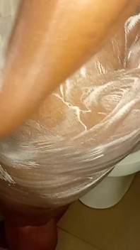 Ebony Girl Twerking in Her Bathroom and Neighbour Sneak in to Fuck Booty