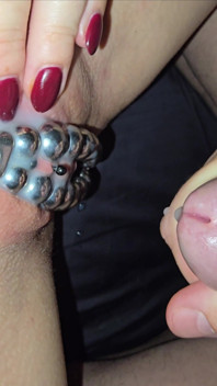 He Covers My Chastised Pussy in Cum