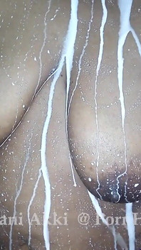 Sri Lankan Milk Bath with Boob Squeezing Shani