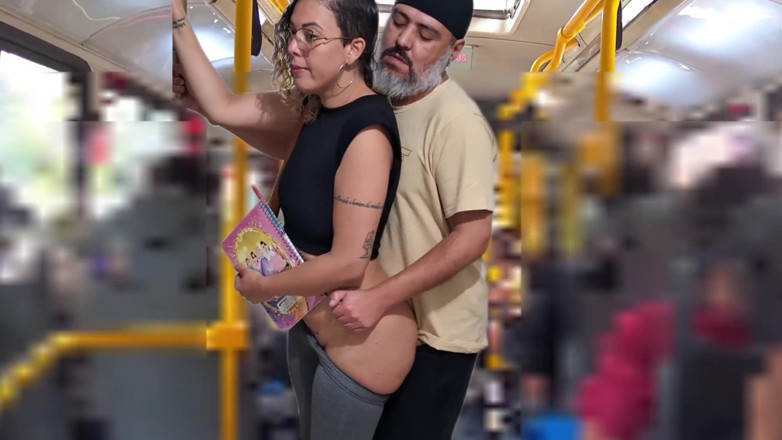 Gabi SweetCouplesStories: Slutty Student Gets Cumshot on the Bus
