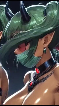 149. Green Cyberpunk Sexy Girl Topless Dance and Bounce Ass Music Video