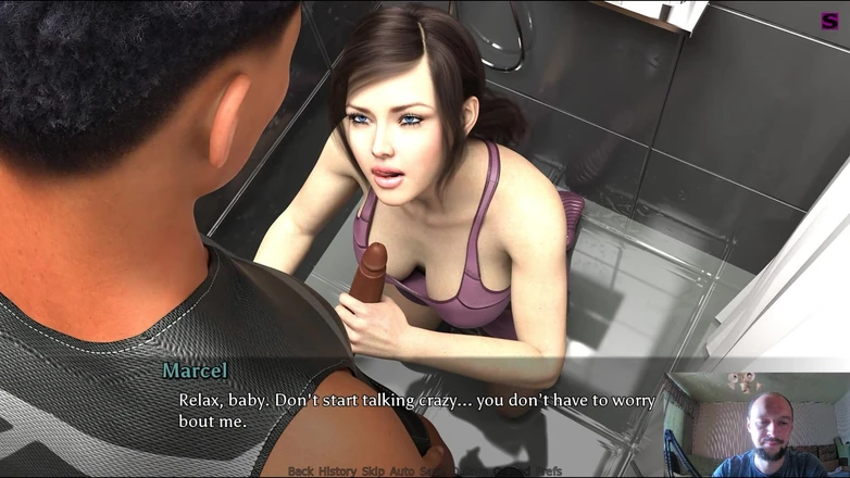 Sex game gamer: Blowjob the Coach in the Toilet