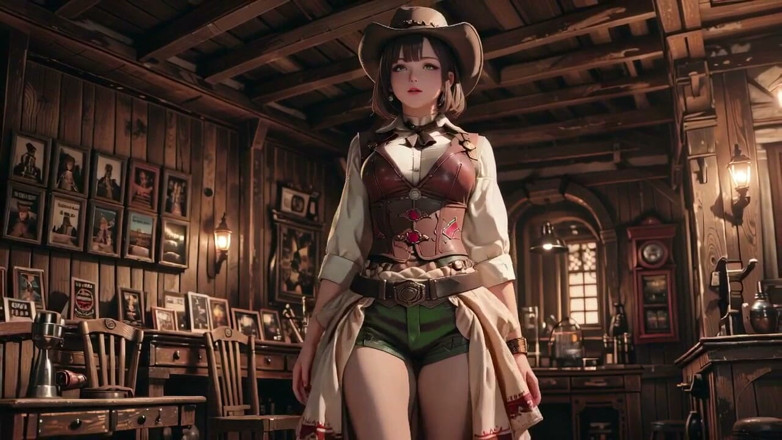 Seraphina Vale: Wild West Cowgirl in Pure White! Taboo on All Fours,...