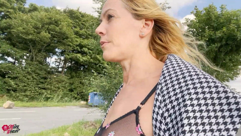 Miley Weasel: Horny Street Whore Fucked and Creampied by Stranger