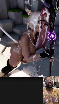 Ebony Ass Twerking Final Fantasy Bunny Girl Cums Super Hard with Her Large Cock