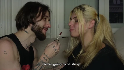 First Date with a Beautiful French Trans Girl, She Sucks My Dick and Swallow in the Kitchen.