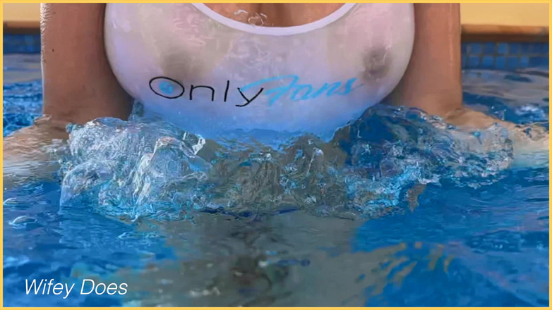 Wifey Does: Isteri dengan baju putih ketat tanpa coli