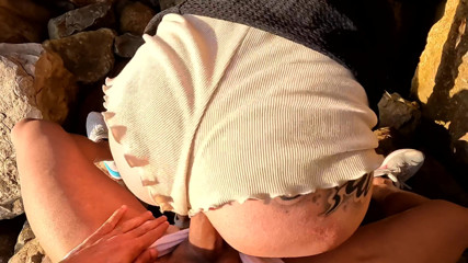 MaskCouple: Làm tình trên bãi biển - âm hộ nhỏ giọt với cương...