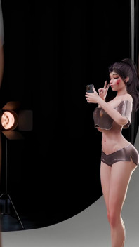 D.va gangbang servizio fotografico - DP & creampie - Animazione 3D overwatch