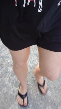 Loop in een panty naar het kanaal