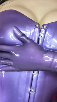 Blowjob and Lipjob in a Latex Mask, Cum on the Balloon and Tons of Sweat