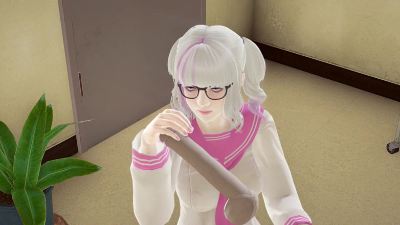 Waifu club 3D: College girl jerk off cock teacher in the library