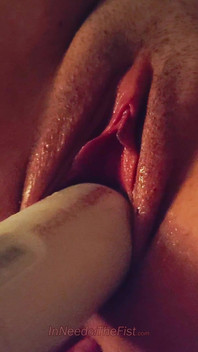 Left with the Hitachi Wand in My Pussy
