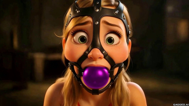 Gagged AI Cartoons: Olivia Gag Ordeal