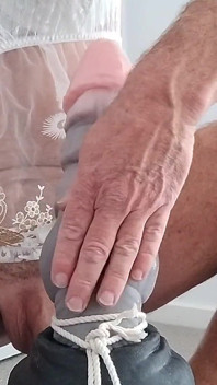 Crossdresser Stripteases White Lingerie 3