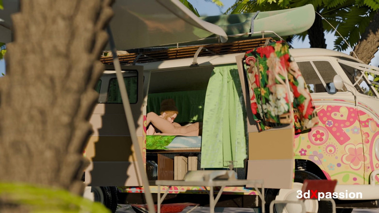 3dxpassion: Vibrații sexuale la marginea drumului într-o dubă pictată - muie neglijentă, călărire...