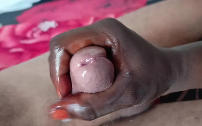 Yansh Fans: Ebony Jerking off Her White Cock