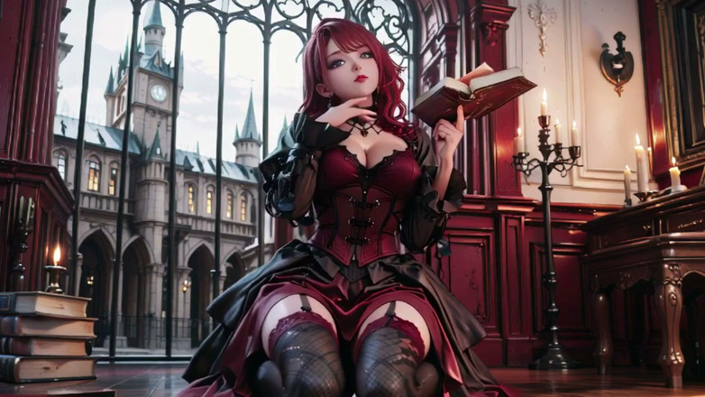 Seraphina Vale: Redhead Gothic Muse: Encounter in the Dark Cemetery.