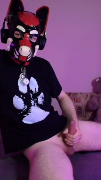 Playful Pup Tease with Fingers and Flex