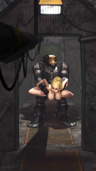Alien-monster fickt eine sexy heiße blondine im dunklen kerker hart