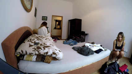 Leon Lambert Girls Twerk Parties CFNM: Amateur babysitter cam in girls cloakroom captures no panties