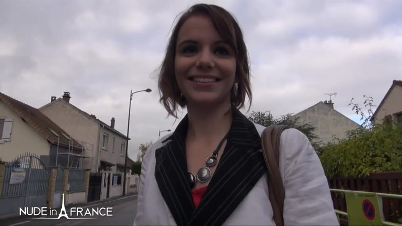 Nude in France: Wild porn casting of a young waitress Alyzee 23 years old