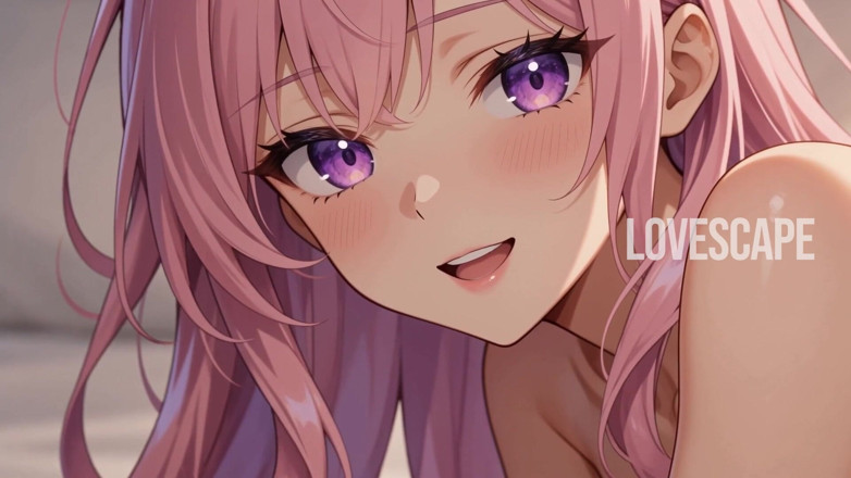 Lovescape: ピンクヘアのアニメで可愛い子が後ろから奪う(ai)
