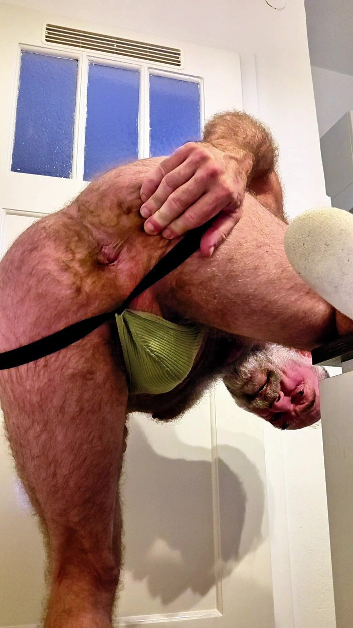 JackvanDean: Hairy Man Tries Jockstrap