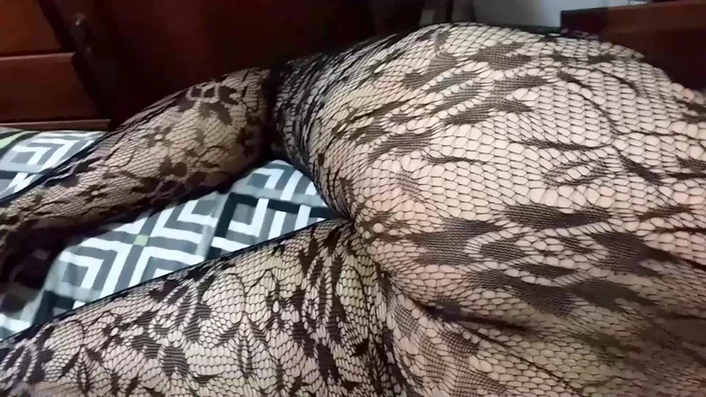 Dani Leg: Lacy Pantyhose on Sexy Legs with Nailpolish