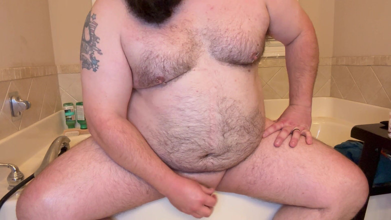 Chubby Freak: Пухлий тато гладить, використовуючи іграшку та пробку для мінету