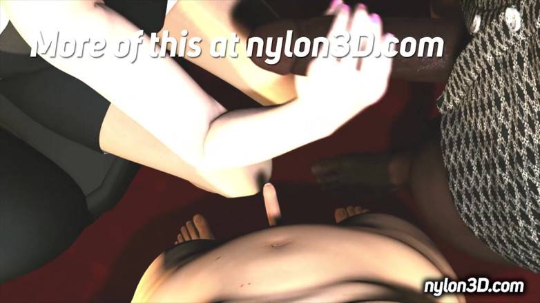 N3D animation: Plimbare în tren cu blondă excitată