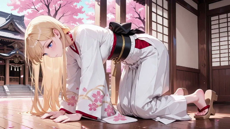 Tay Swift X: Blonde Miko in the Shrine! Taboo Whispers Under Cherry Blossoms,...