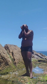 Tanning My Hairy Body and Gg on the Apoador's Stone in Rj