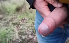 Someone Can See Me! Cum and Pee Outdoors