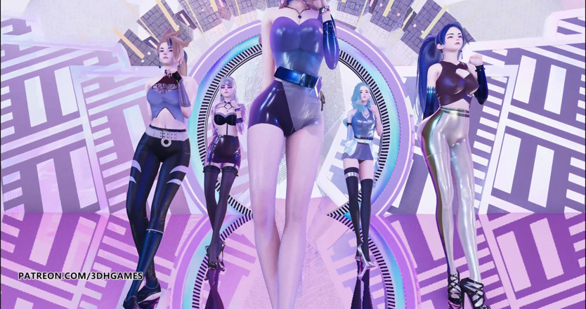 3D-Hentai Games: [MMD] Aespa - Czarna Mamba seksowna striptiz KDA Ahri Akali Seraphine...