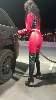 Tanken in Leder Und Boots