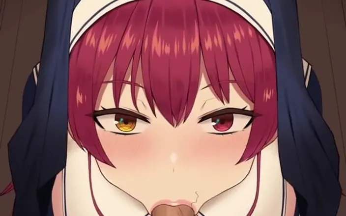 Velvixian_2D: Houshou Marine Nun Sloppy Blowjob