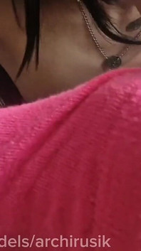 Miniature Ladyboy Sissy Sucks a Huge Load of Cum Onto Her Body From Bumble!