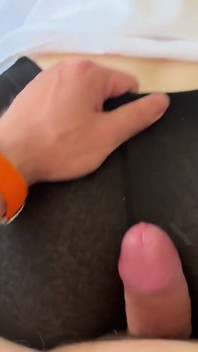 Black Leggings Doggy Hump Bed Grinding & Cum on Pants