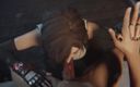 Velvixian 3D: Tifa Lockhart चेहरे पर जाहिल काली लिपस्टिक