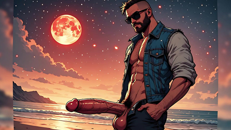 Erotic Man: Plajda dışarı çıkıyor (ai)