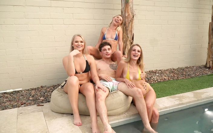 Jerkmate: Sexy festa in piscina con Kyler Quinn, Chloe Temple, Harley...