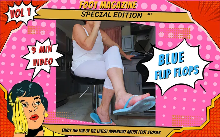 Alba The Milf: Mature MILF Feet in Blue Flip Flops