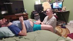 Cum and piss play fun!: She Was Jerking Him off, Then Wanted His Cum Inside...