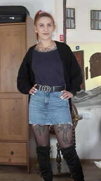 Německý scout - oční válcovací orgasmus sex pro zrzavou děvku Natasha Ink na castingu