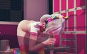 Waifu club 3D: ゲーマーの女の子はベッドの前にコックを吸うのが大好き
