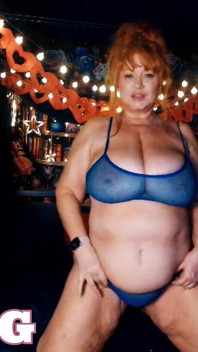 Czysty niebieski stanik i rajstopy wypróbuj BBW Sam38g
